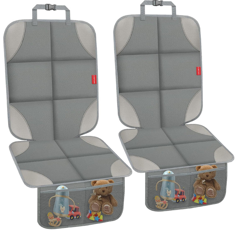 Car Seat Protector, Carseat Seat Protectors with Thick Padding No Imprints | Non-Slip Backing, Waterproof, Universal Fit, Heat Resistant, 600D Fabric Car Seat Covers with Storage Pockets for Baby