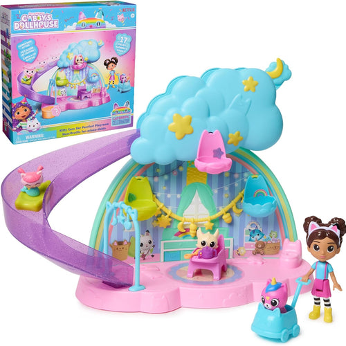 Gabby's Dollhouse Kitty Care Ear Purrfect Playroom – 17-Piece Playset with 4 Toy Figures, Dollhouse Furniture, Doll Accessories & Baby Doll Stuff for Kids Ages 3+