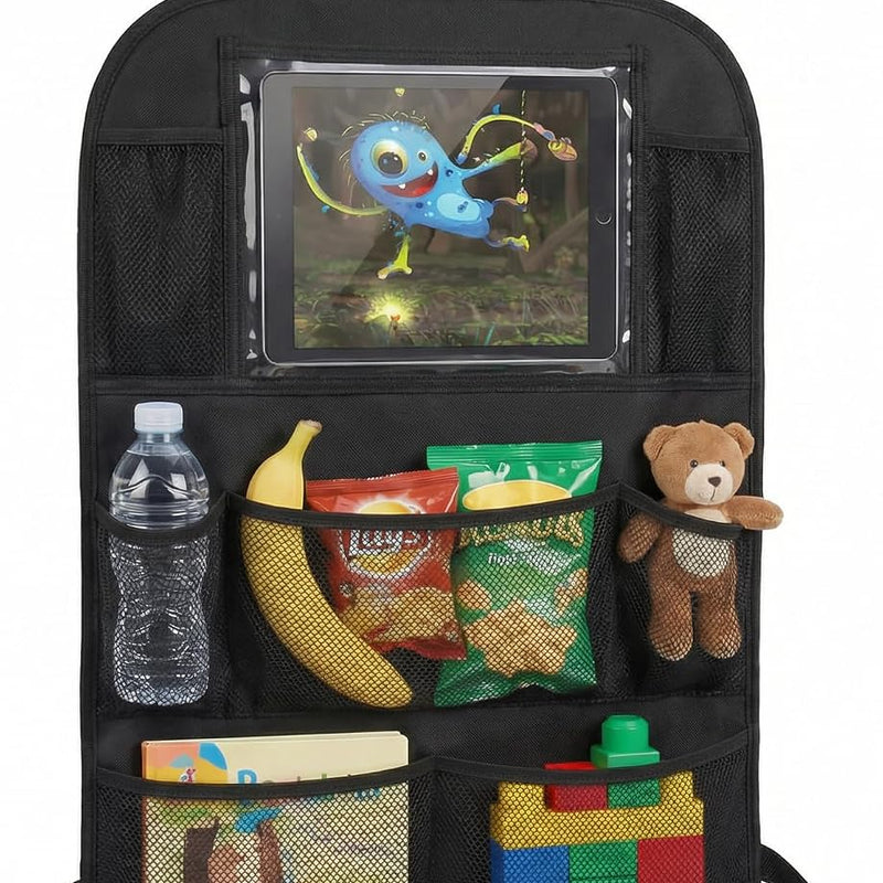 ONE PIX Backseat Car Organizer Mats Back Seat Organizers and Storage Bag with Touch Screen Tablet Holder for Kids Toddlers Car Seats, Travel Accessories, Road Trip Essentials Kids