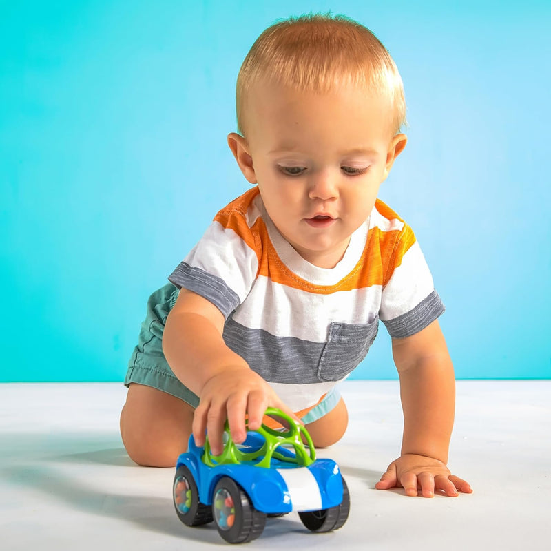 Bright Starts Oball Easy Grasp Rattle & Roll Sports Car Toy for Babies, 3 Months and up