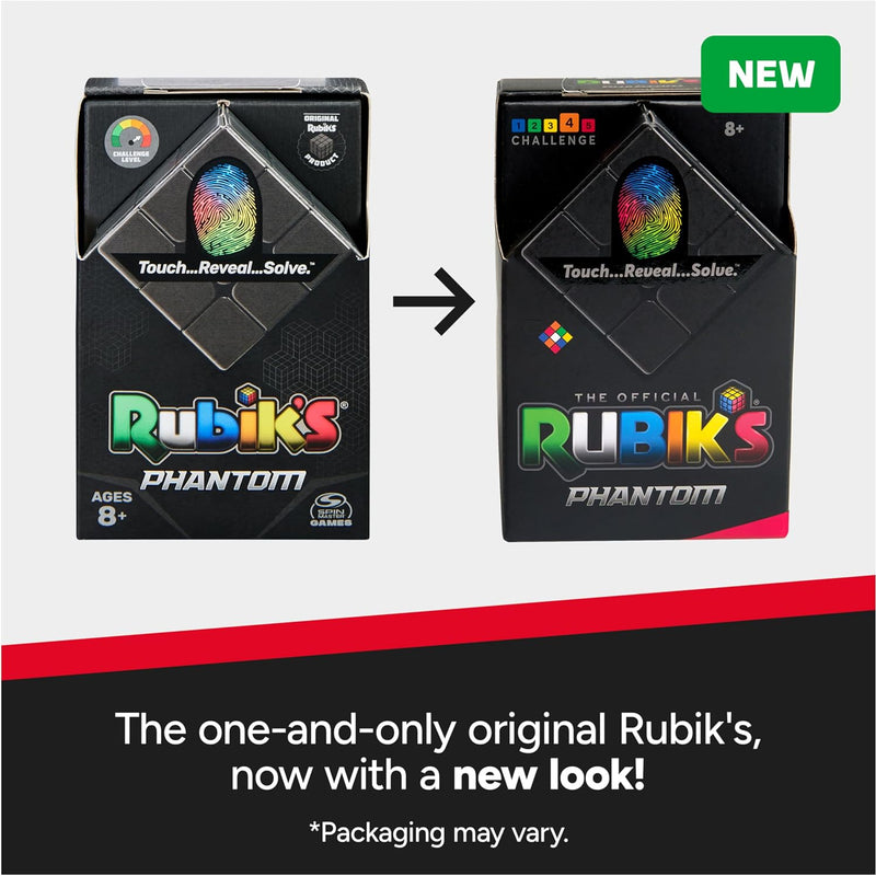 Rubik’s Cube, Phantom, 3x3 Cube Advanced Color-Changing Problem-Solving Brain Teaser, Classic Color-Matching Puzzle, Fidget Toy, Sensory Puzzle, for Adults, Teens, Kids Ages 8 & Up