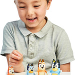 Bluey Family Figure Pack of 4, Robust Poseable Character Toys with Bingo, Chilli, and Bandit Figures, Toddler-Sized Animal Figurines for Kids Ages 3+