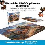 Buffalo Games Blend COTA Wild Wild West 1000 Piece Jigsaw Puzzle - 26.75 x 19.75 in - Western Action Art - Recycled Board & Poster - Puzzles for Adults 1000 Pieces