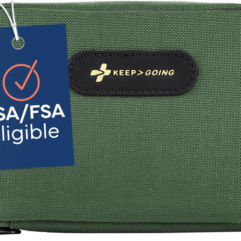 KeepGoing Travel First Aid Kit for Kids, 130 Pc. TSA-Approved Travel Size | Toddler First Aid Kit, Mini First Aid Kit for Car, Home, Purse, Diaper Bag & Backpack, Latex-Free Bandages