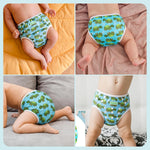 wegreeco Reusable Swim Diapers,Baby & Toddler Snap One Size Adjustable Reusable Baby Swim Diaper (Diving, Ocean, Turtle, Large, 3 Pack)