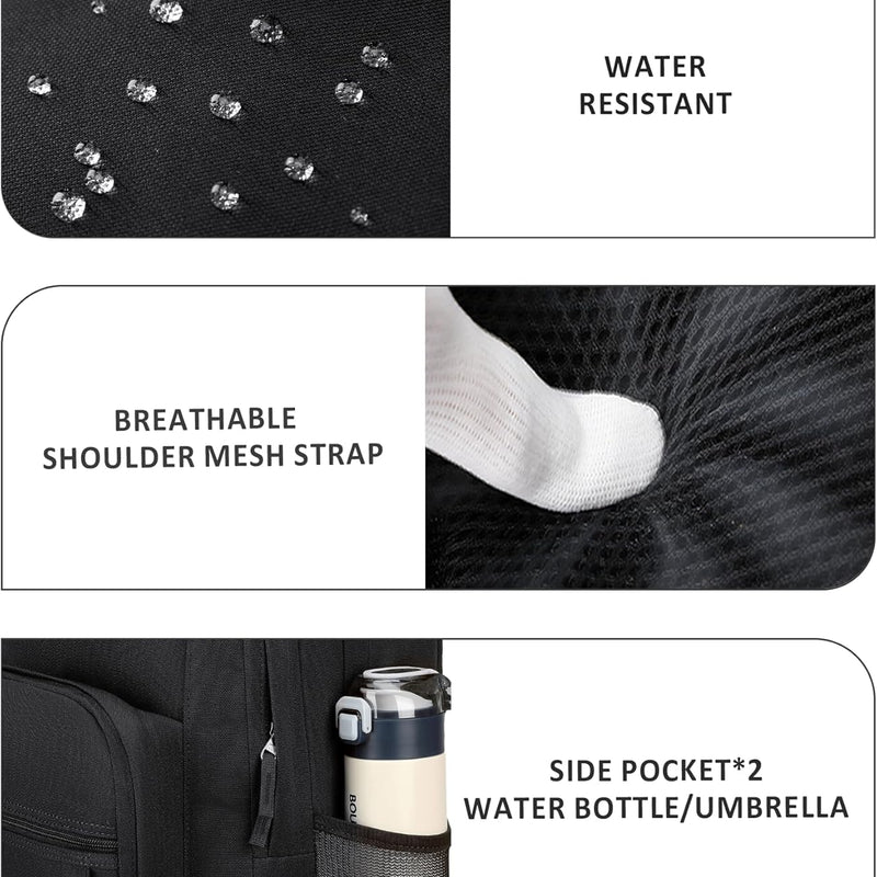 abshoo Classical Basic Womens Travel Backpack For College Men Water Resistant Bookbag (Black)
