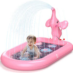 QPAU Elephant Splash Pad for Toddlers 1-3, Inflatable Sprinkler Pool for Outdoor Play