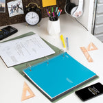 Five Star Spiral Notebook + Study App, 1 Subject, Graph Ruled Paper, 8-1/2" x 11", 100 Sheets, Fights Ink Bleed, Water Resistant Cover, Tidewater Blue (06190AA4)