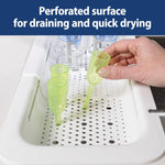 Dr. Brown's Sink Caddy for Baby Bottles and Parts with Two Brush Holders, Over the Sink Kitchen Storage, Drying Rack, and Organizer, BPA-Free