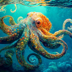 Cross & Glory | Jigsaw Puzzles 1000 Pieces for Adults | Deep Blue Octopus Odyssey | Ocean Octopus Puzzles for Adults | Challenging Brain Teaser Ocean Puzzle | 20 x 27 Inches