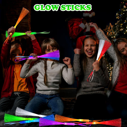 Glow in Dark Fiber Optic Lights for Kids Bulk-24 Pack, Light Up Toys Gifts Goodie Bag Basket Stuffers Fillers for Toddlers, Ultra Bright Sparklers Item for Halloween, Party, Camping, Wedding, Birthday