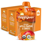 Happy Baby Organics Stage 2 Baby Food Pouches, Gluten Free, Vegan & Healthy Snack, Clearly Crafted Fruit & Veggie Puree, Fruit & Veggie Variety Pack, 4 Ounces (Pack of 10), Amazon Exclusive