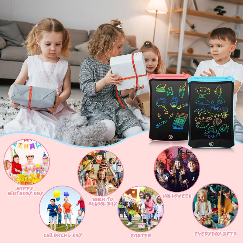 eooCoo toddler LCD writing tablet for kids, 2 pack, 8.5 inch, travel essentials for boys and girls aged 3-5