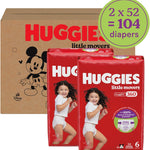 Huggies Little Movers HuggFit 360 Diapers Size 6, 104 Count (2 Packs of 52)