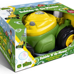 John Deere bubble lawn mower for toddlers with bubble blowing machines, no batteries required, 2+ years old
