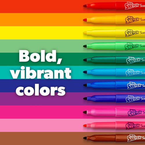 Mr. Sketch Scented Stix Markers, Fine Tip, 10 Count - Fun for Kids, Coloring, Spark Creativity, Arts & Crafts
