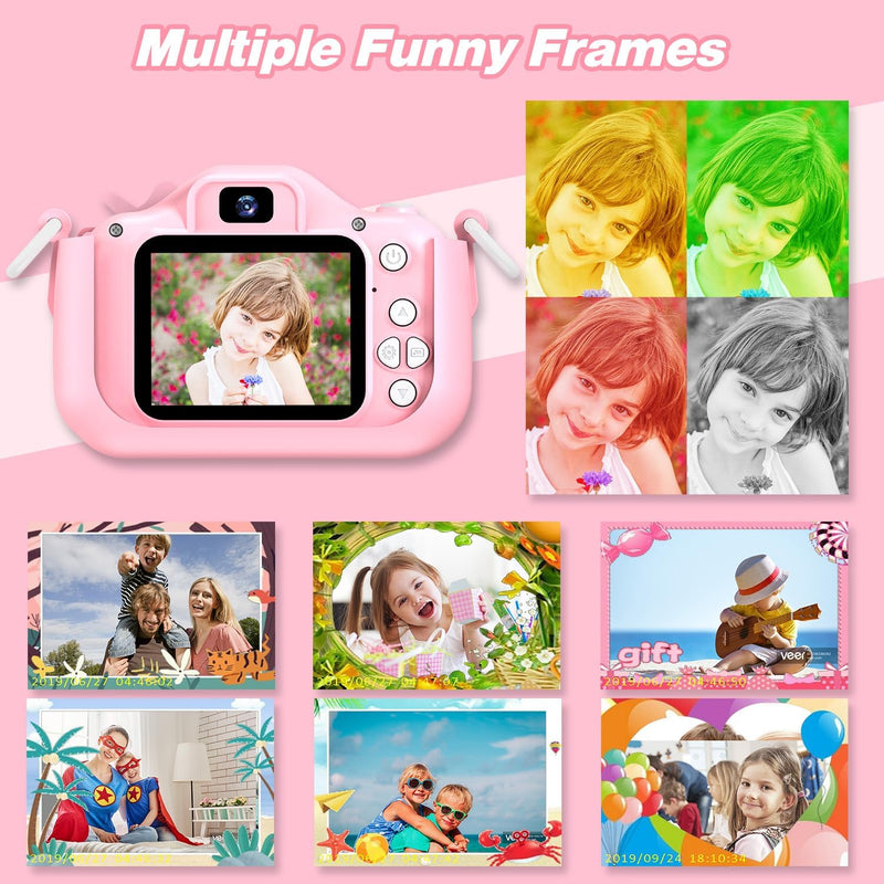 Goopow Kids Digital Camera: 1080P Video, 8X Zoom, Selfie Mode, 32GB SD Card