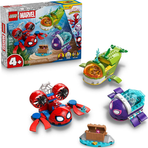 LEGO Marvel Spidey and His Amazing Friends Spidey: Underwater Vehicles Building Toy for Kids - Super Hero Pretend Play Set for Preschool Boys & Girls, Ages 4+ - Gift Idea for Birthdays - 11207