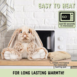 Bunny Microwavable & Weighted Stuffed Animals - 1.5 Lbs Unscented Heating Pad for Period Cramps Pain Relief and Anxiety, Cute Bunny Plush Toys Gifts for Women Girls Adults and Kids by Happy Fuel