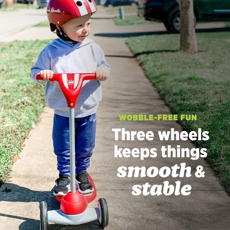 Radio Flyer My 1st Scooter, Red, 3-Wheel Balance Scooter for Kids 2-5 Years Old, Extra Wide Base and Easy Foot Brake