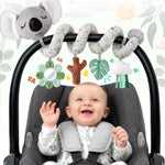 Spiral Car Seat Baby Toys 0-6 Months, Infant Carseat High Contrast Sensory Toys Hanging Stroller Accessories, Newborn Shower Gifts for Baby Boys Essentials Stuff, Cute Black and White Cow