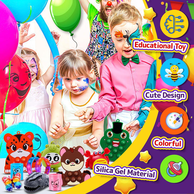 40-piece Vibrant Fidget Toy Set for Kids, Classroom Prizes, Birthday Gifts, and Stress Relief