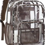 PACKISM Clear Backpack for School - 17 inch Large Heavy Duty Bookbag, Reinforced See Through PVC Transparent Backpack