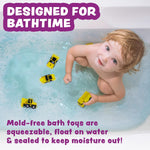 Tub Works® Construction Trucks Mold-Free Bath Toys, 6-Pack | Sealed Design Keeps Moisture Out | Soft, Squeezable & Float on Water