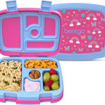 Bentgo Kids Prints Leak-Proof, 5-Compartment Bento-Style Kids Lunch Box - Ideal Portion Sizes for Ages 3-7, Durable, Drop-Proof, Dishwasher Safe, & PFAS & BPA-Free Materials (Rainbows & Butterflies)