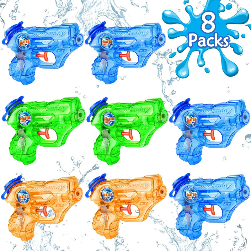 Mini Water Gun for Kids Toddler: 2 Pack Water Guns Soaker Squirts Blasters with Trigger for Boys Girls Bath Toys - Ideal Pool Toys Summer Outdoor Beach Fighting Play