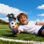 Boys Soccer Water Bottle for School，Kids 18 oz Insulated Stainless Steel Cup with Straw, Double-Wall Vacuum Leakproof