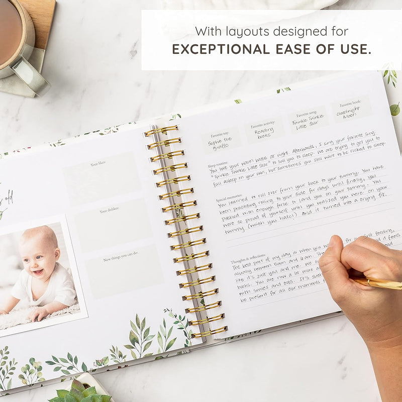 Keepsake Baby Memory Book – Timeless Gender Neutral First 5 Year Baby Book | For Baby Boy or Girl – Record Entire Birth-Age 5 – Milestone Book – Baby Journal Scrapbook Photo Album – Reveal & Shower Gift