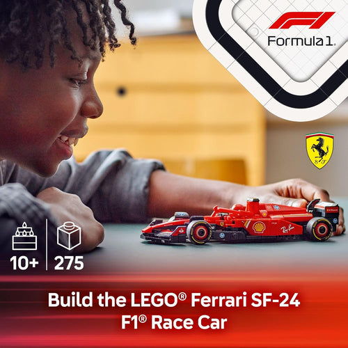 LEGO Speed Champions Ferrari SF-24 F1 Race Car Toy Kit for Kids, Age 10+, Building Set Display Play