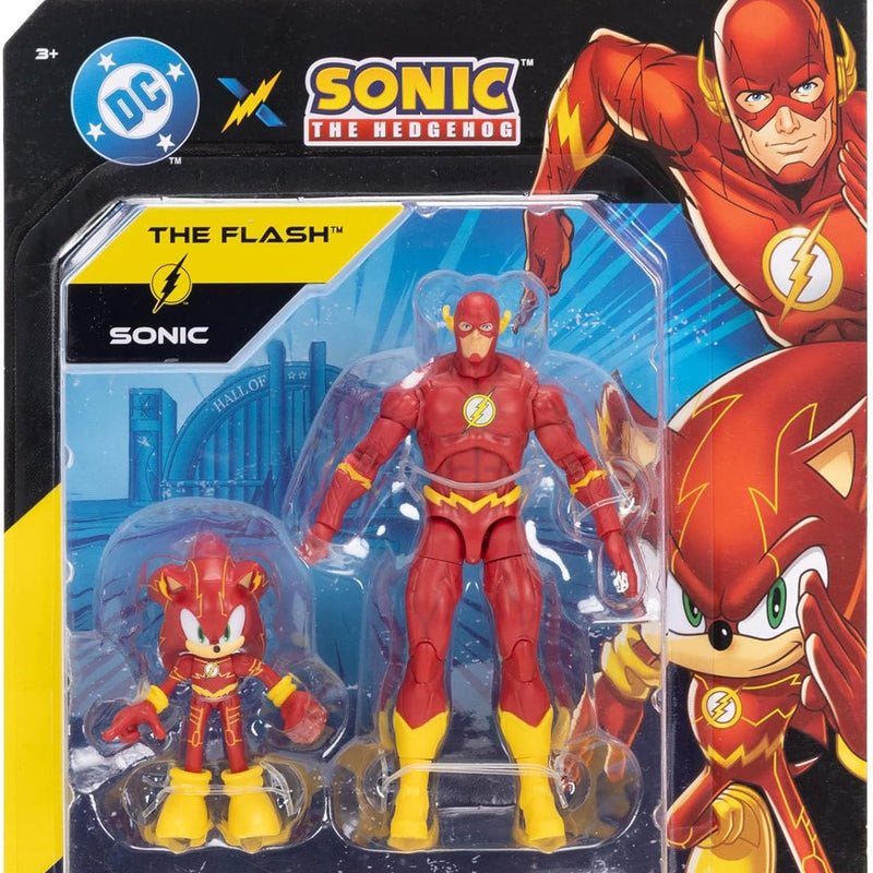 DC X Sonic Collectable Action Figure Multipack Pair of Sonic as The Flash and The Flash Himself! Featuring Multiple Points of Articulation for Action-Packed Posing