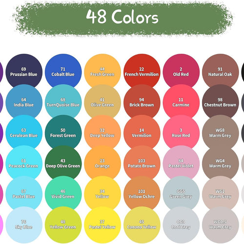 YASNAY Alcohol Markers, 48 Colors Dual Tip Art Marker, Drawing Markers, Coloring Marker for Kids Sketching Adult Coloring