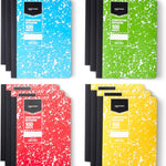 Amazon Basics Composition Notebook, College Ruled, 100 Sheets, 9.75" x 7.5", Assorted Marble Colors, 4-Pack