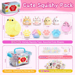 10 Pack Taba Squishy Toys kit with Toy Box & Cute Stickers, Kawaii taba Squishies Stress Relief Toys Party Favors for Kids 4-8 8-12, Squishy Fidget Toys for Kids , Birthday Gifts Toys for Girls 8-10