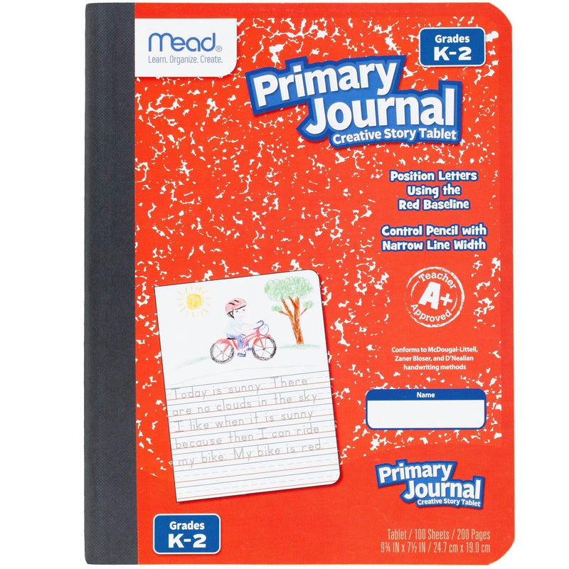 Mead Primary Journal Creative Story Tablet Composition Notebook, 7.5" x 9.75", Grades K-2, 100 Sheets, Color Selected For You (10297)