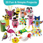 Craftikit® 20 Award-Winning Animal Toddler Arts and Crafts for Kids Ages 3-10 Years, All-Inclusive Animal Craft Kits, Fun Toddler Craft Box for Girls, Boys in Preschool