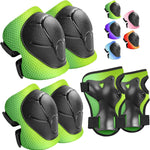 Wemfg kids protective gear set for 3-14 years toddlers with knee, elbow pads and wrist guards for skating, cycling and rollerblading