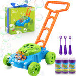 Lydaz Bubble Lawn Mower for Toddlers 18" Push Mower with Realistic Sounds and Bubble Maker for Indoor and Outdoor Play