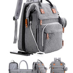 ISMGN Diaper Bag Backpack with Changing Station, Baby Bag for Mom, Grey | Baby Diaper Bag, Large Diaper Bag Backpack, Baby Bags for Boys Girls, Mens Diaper Bag, Diaper Backpack for Women