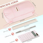 Zzrywuty Large Pencil Case, Big Capacity Pencil Pouch Office College School Stationery Pen Bag for Teen Girl Boy Men Women, Pink
