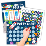 Hadley Designs Potty Training Chart for Toddlers Boys -10 Sticker Potty Chart for Toddlers Boys, 8.5x11" Potty Training Sticker Charts for Toilet Success, Monster Truck Toddler Reward Chart for Kids