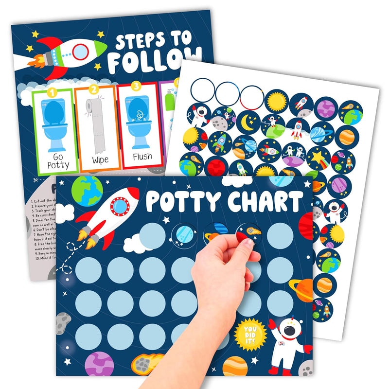 Hadley Designs Potty Training Chart for Toddlers Boys -10 Sticker Potty Chart for Toddlers Boys, 8.5x11" Potty Training Sticker Charts for Toilet Success, Monster Truck Toddler Reward Chart for Kids