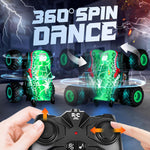 BEZGAR 1:20 Scale Remote Control Monster Truck with Light & Music for Kids 4-7, Dinosaur RC Car with 360° Spins and Drifting