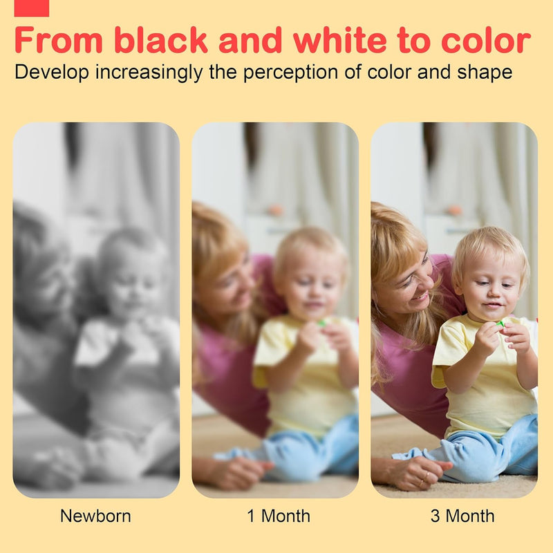 URMYWO High Contrast Baby Toy, Soft Baby Book for Newborn, Visual Stimulation, Montessori Sensory Infant Toys