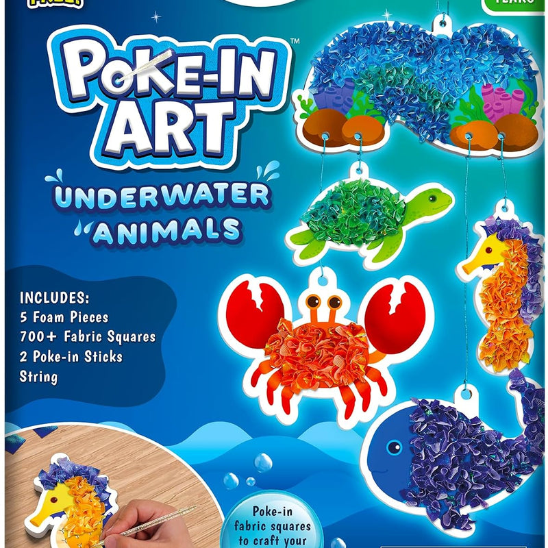 Skillmatics Poke-in Art – Underwater Animals, Wood Craft Kit, Gift for Kids | DIY Mess-Free Fun, Sea Animals, Fine Motor Skills, Screen-Free, Travel Activity, Boys & Girls Ages 4, 5, 6, 7, 8, 9