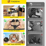TAZENI Car Mirror for Baby for Rear-Facing Car Seat, Ultra Stable Hook Clip | Shatterproof, 360° Adjustable View Angle, Super Stable Car Seat Mirror for Baby, Black