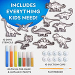 National Geographic Dinosaur Stained Glass Suncatcher Craft Kit for Kids | Glow-in-the-Dark Dinosaur Toy, Window Art, Paint Supplies, Kid Crafts Ages 4-8, Creative Activity, Birthday Gift